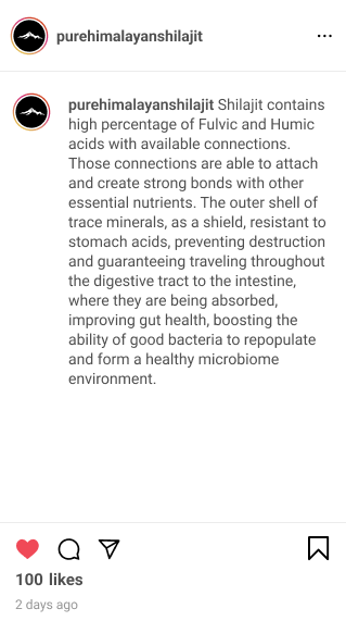 Pure Himalayan Shilajit instagram post