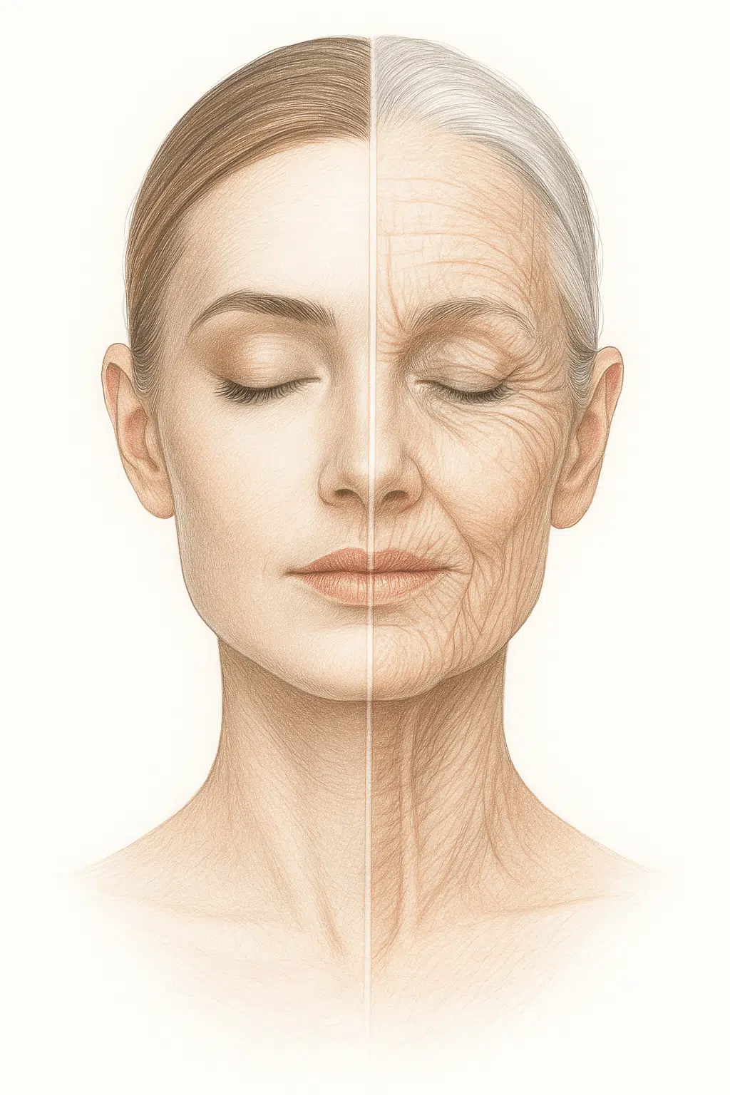Illustration representing anti-aging effects of shilajit